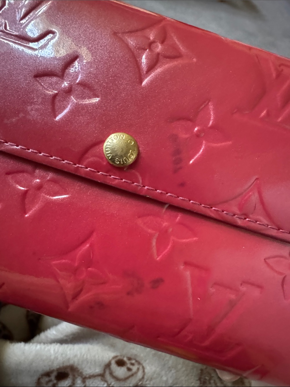 Louis Vuitton pink Vernis Monogram Long Sarah Wallet with Gold Snap - Picture 4 of 14